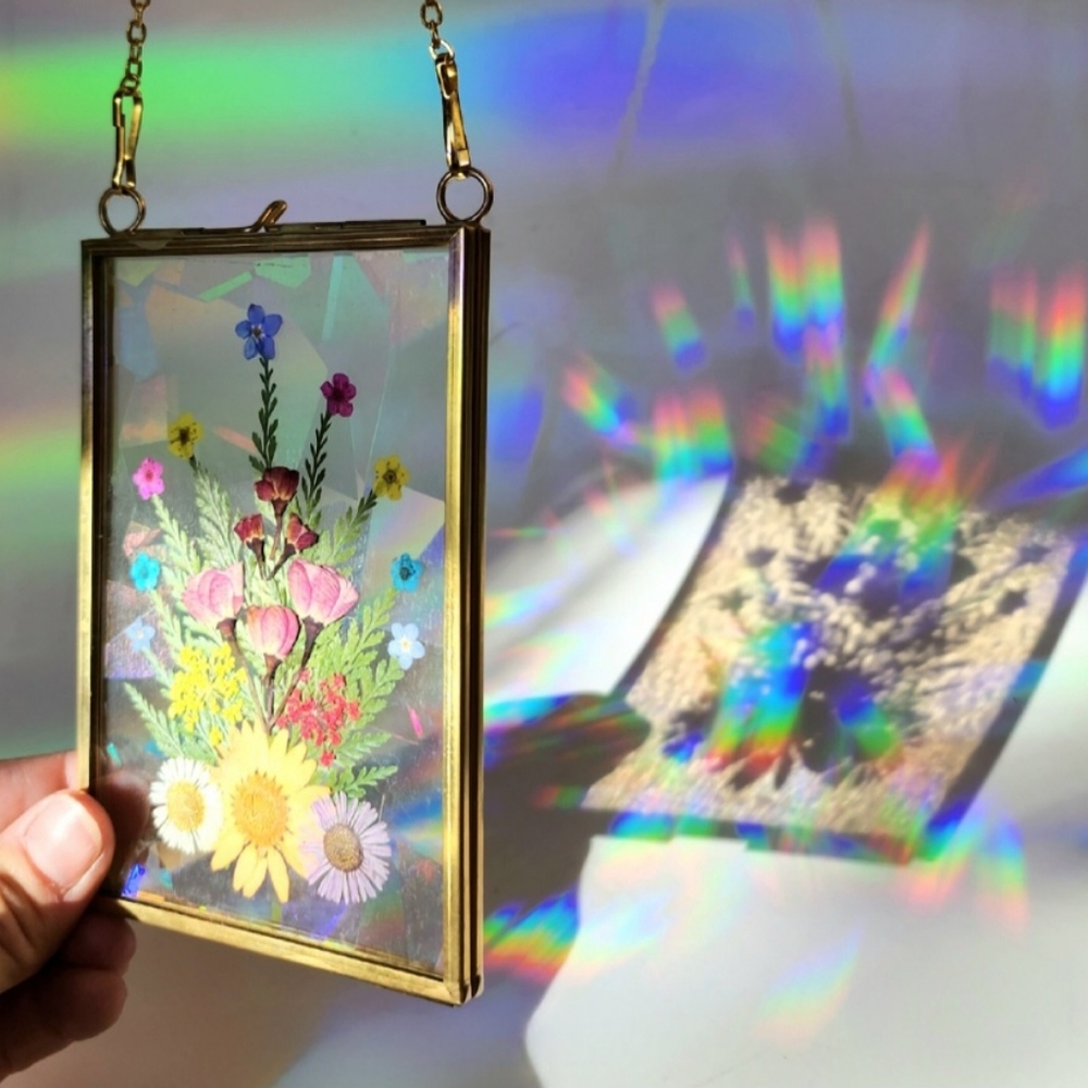 Floral Suncatchers, hand-made with REAL flowers, Casts Rainbows